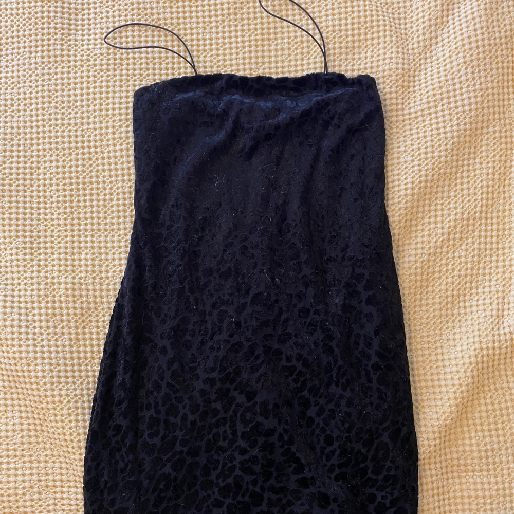 Black Velvet Cheetah Mini Dress